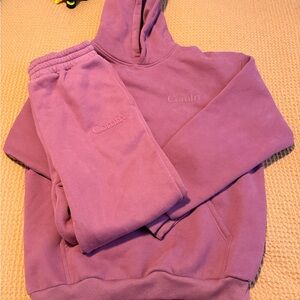 Comfrt minimalist Hoodie & Sweatpants Set - berry